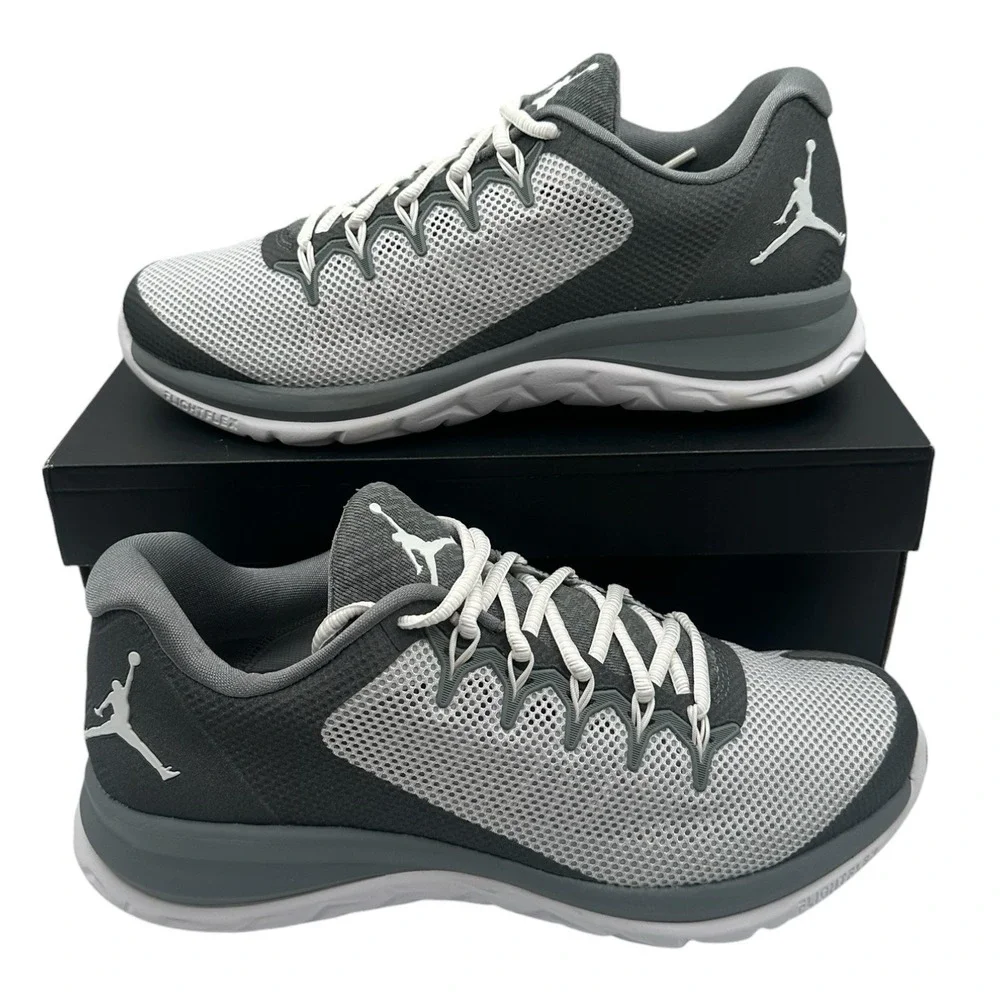 Nike Air Jordan Flight Runner 2 Shoes Mens 8 Cool Grey/White Sneakers 175572-003